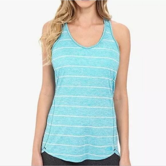 The North Face Max tank top, blue striped, women's size large - Picture 1 of 7